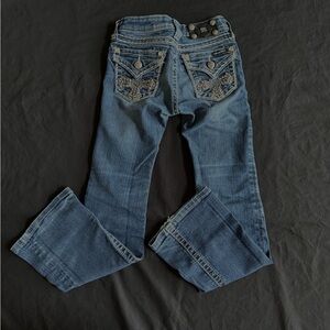 Miss Me Blue Boot Cut Jeans with Embellished Pockets